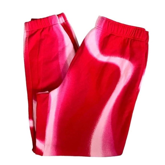 Wild Fable Women's High Rise Fleece Sweatpants - Red Swirl. Size L - Picture 3 of 5